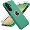 Gritup Case for Samsung Galaxy A57 with 2 Screen Protectors, Military-Grade Drop Protection, 360° Rotating Metal Stand, Green view 1
