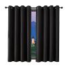GUOJUN Thermal Blackout Curtain 80 x 165 cm with Eyelets, Black view 1