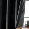 GUOJUN Thermal Blackout Curtain 80 x 165 cm with Eyelets, Black view 2