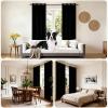 GUOJUN Thermal Blackout Curtain 80 x 165 cm with Eyelets, Black view 3