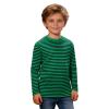 Kids' Red and White Striped Long-Sleeve Shirt, Crew Neck, Carnival Costume (b-Green, 9–10 Years) view 1