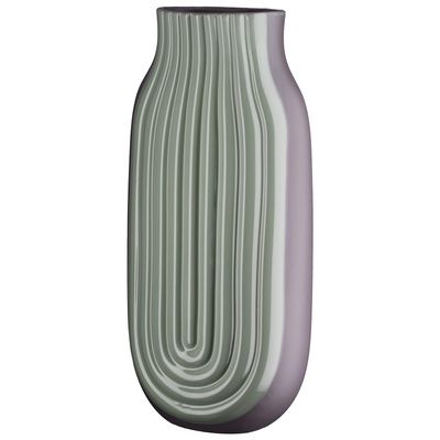 GILDE Curve Ceramic Vase, Green, 37 x 17 cm