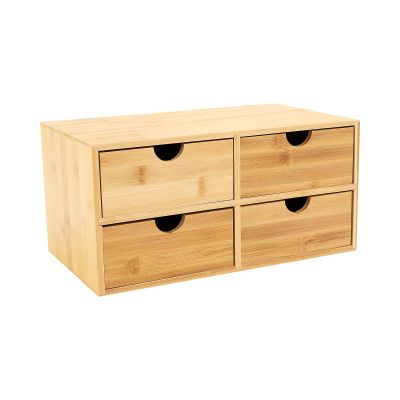 Bamboo Desk Organizer with 4 Drawers