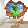 Heart-Shaped Brick Wall 3D-Look Photo Wallpaper, Fields and Grassland, 350 x 256 cm, White Nonwoven Mural view 4