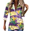 Women's Colorful Printed Carnival Blouse with Long Sleeves view 1