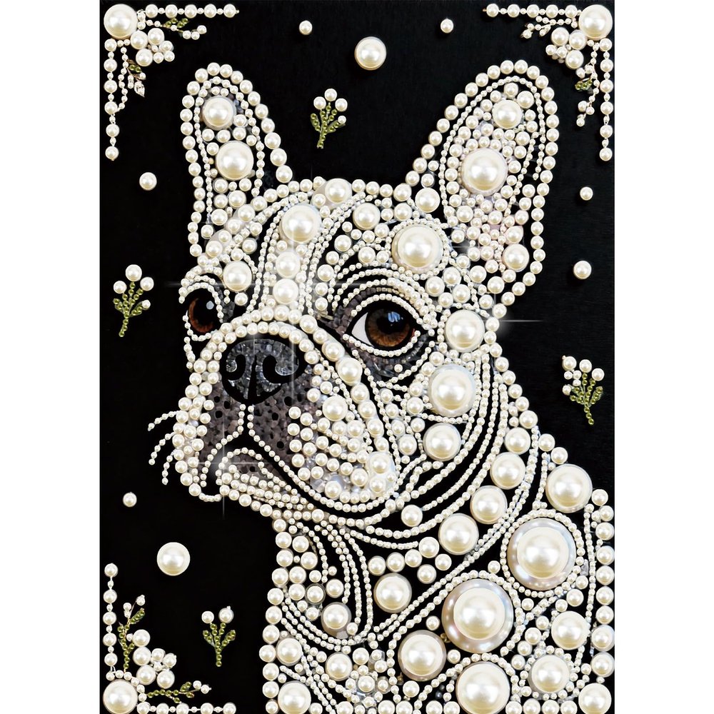 DIY Pearl Painting Kit, Handmade Gemstone Dot Art, Black Canvas, 25 x 35 cm, Unframed - 30 Dolls