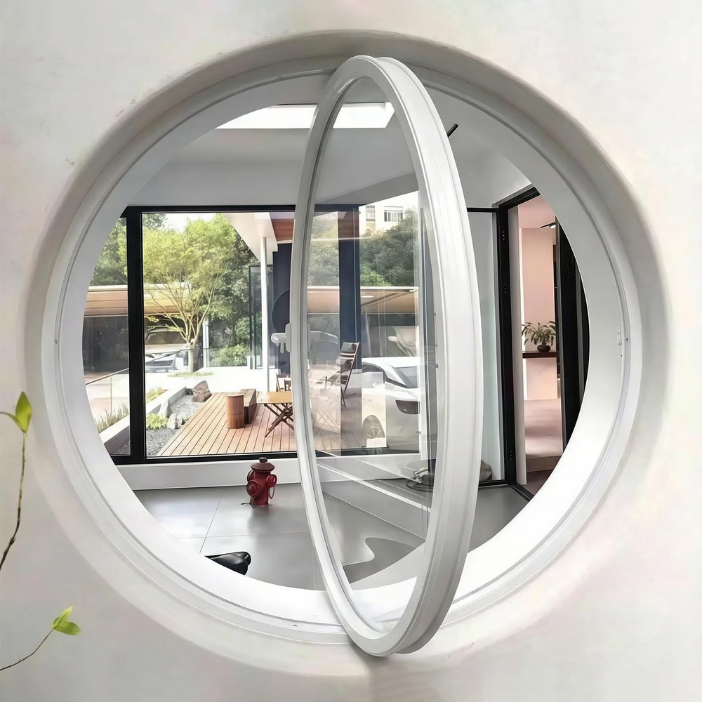 360° Rotating Round Window with Customizable Aluminum Frame and Tempered Glass