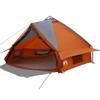 Gray and Orange Teepee Tent 490 x 410 x 210 cm, Waterproof UV-Resistant 185T Polyester, Family Camping Tent with Carry Bag view 2