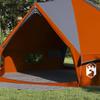 Gray and Orange Teepee Tent 490 x 410 x 210 cm, Waterproof UV-Resistant 185T Polyester, Family Camping Tent with Carry Bag view 3