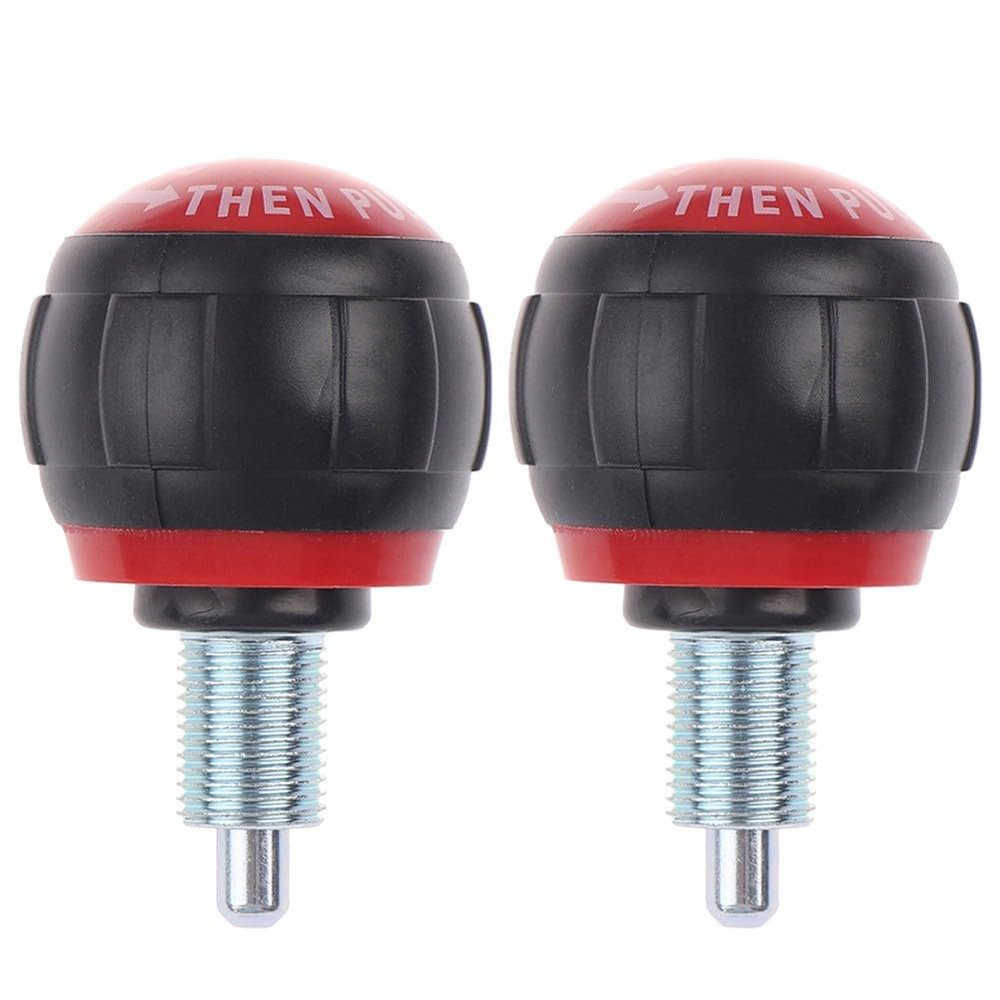 Gettimore Pull Pin Spring Knob, Height Adjustment, Steel, Iron and ABS Plastic, Ergonomic Spring Handle, Red, 2-Pack