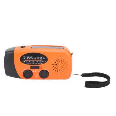 Fockety Hand-Crank Emergency Radio, 2000 mAh Power Bank with AM/FM/NOAA, Solar Charging and LED Flashlight, Orange