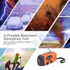 Fockety Hand-Crank Emergency Radio, 2000 mAh Power Bank with AM/FM/NOAA, Solar Charging and LED Flashlight, Orange view 2