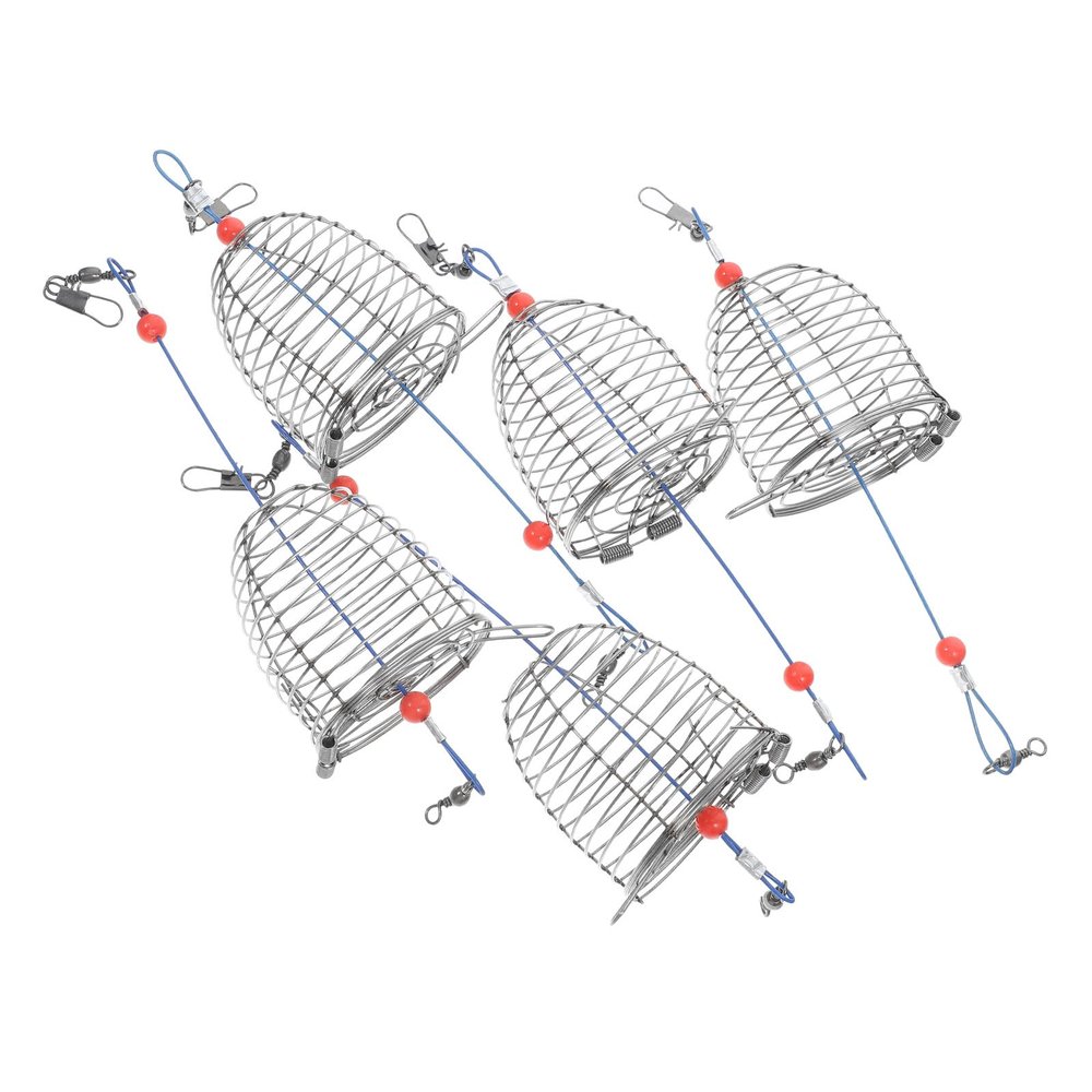 Veemoon 5-Piece Stainless Steel Fish Bait Trap for Sea Creatures