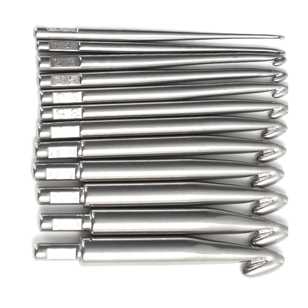 Sbshiouu Large Crochet Hook Set, Stainless Steel Hooks for Thick Yarn, Ergonomic Design for Adults and Children