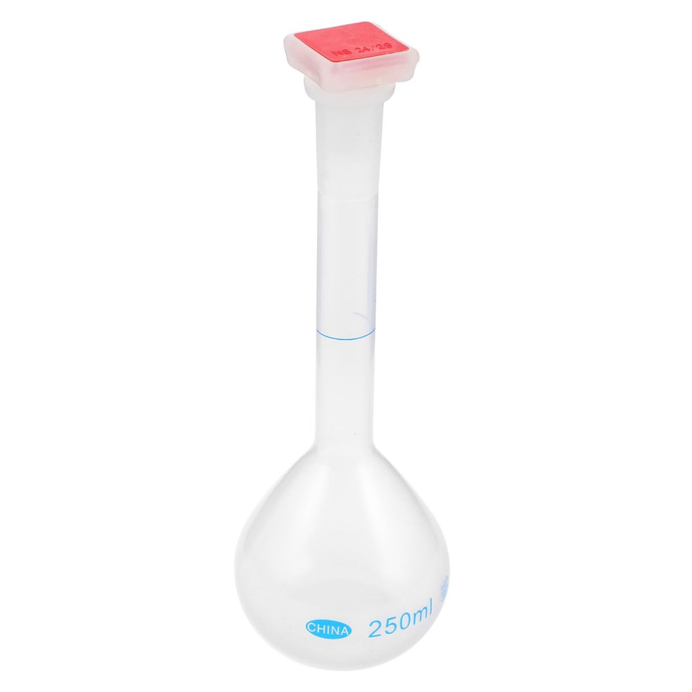 PAMINGONO 250 mL Volumetric Flask with Long Neck for Precise Chemical Measurements