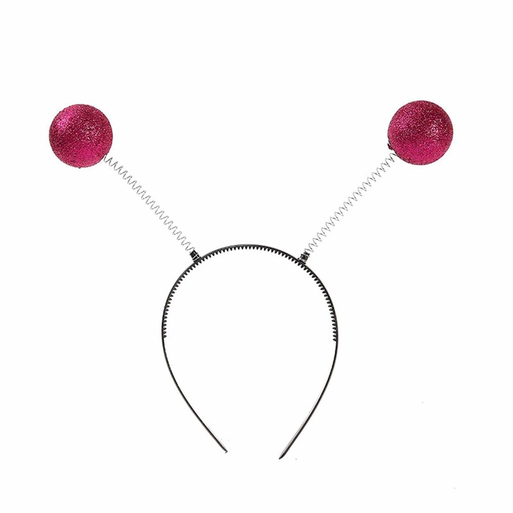 Alien Headband with Two Swinging Balls and Glitter Effect