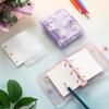 PVC Binder Cover with Daisy Pattern, A8 Mini 3-Ring Notebook Binder (Black) view 3