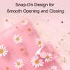 PVC Binder Cover with Daisy Pattern, A8 Mini 3-Ring Notebook Binder (Black) view 4