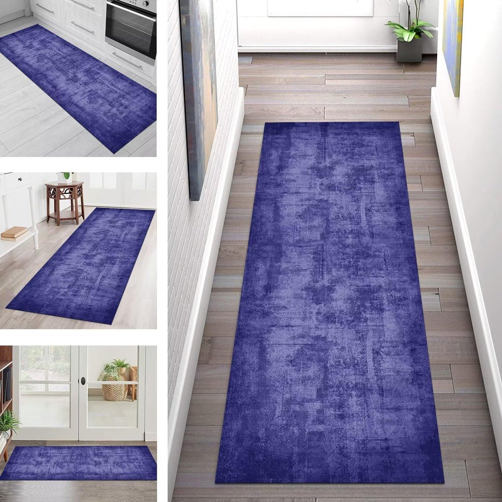 SGLGSTORE Blue-Violet Hallway Runner Rug, Washable, Non-Slip, 70 x 180 cm