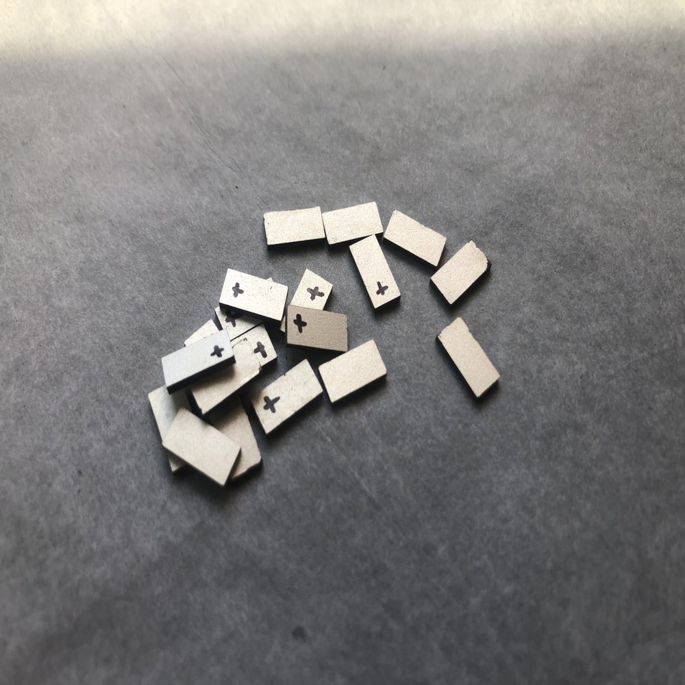 4-Pack PZT5 Square Piezoelectric Ceramic Plates, 30 × 5 × 0.5 mm