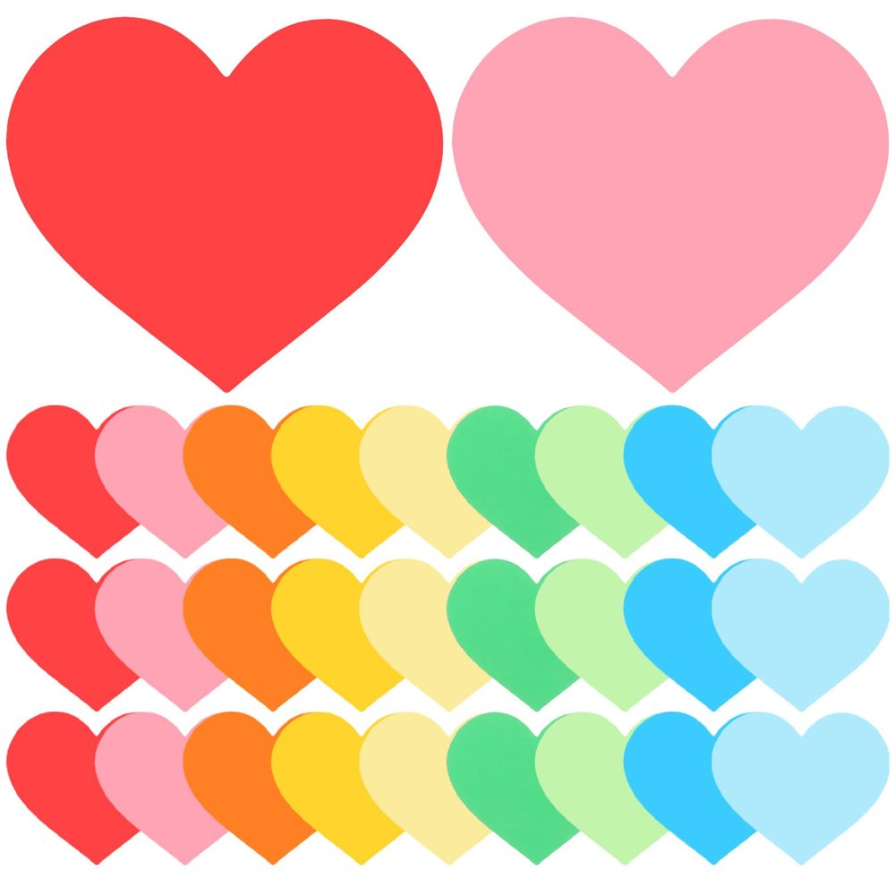 ZUNOXAZ Paper Heart Shapes, 90 Pieces, Pre-Cut Decorations for Crafts, Scrapbooking and Wall Decor