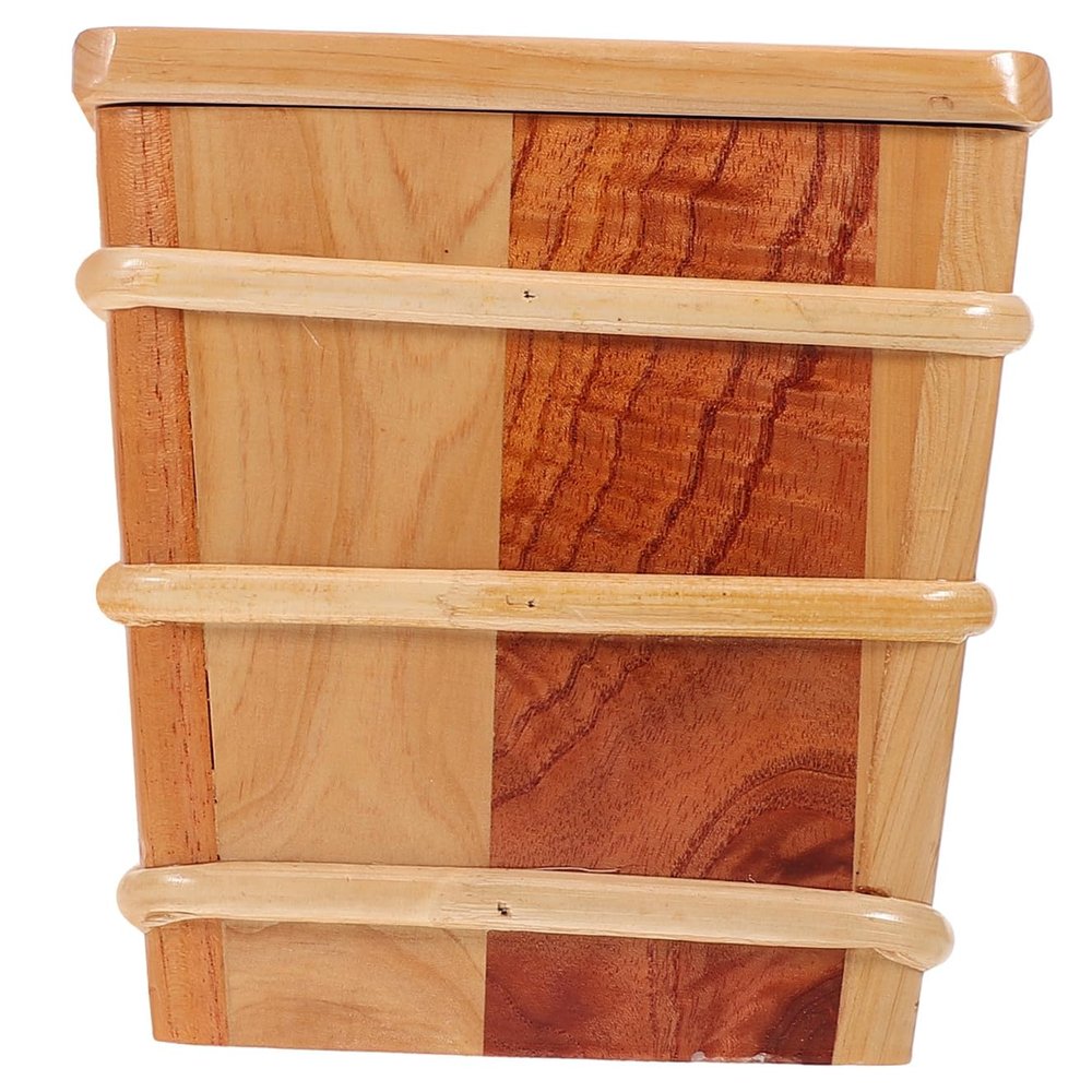 Hohopeti Square Rice Storage Container with Lid, Hangiri Sushi Oke Tub, Airtight, Versatile Kitchen Storage Box