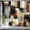 AUWUUA Abstract Geometric Shower Curtain 80 x 160 cm, Brown/Black/Gray view 1