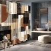 AUWUUA Abstract Geometric Shower Curtain 80 x 160 cm, Brown/Black/Gray view 3