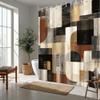 AUWUUA Abstract Geometric Shower Curtain 80 x 160 cm, Brown/Black/Gray view 4