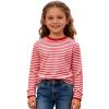 Jinitaimei Children's Red and White Striped Long-Sleeve Shirt, Crew Neck Carnival Sailor Costume Top view 2
