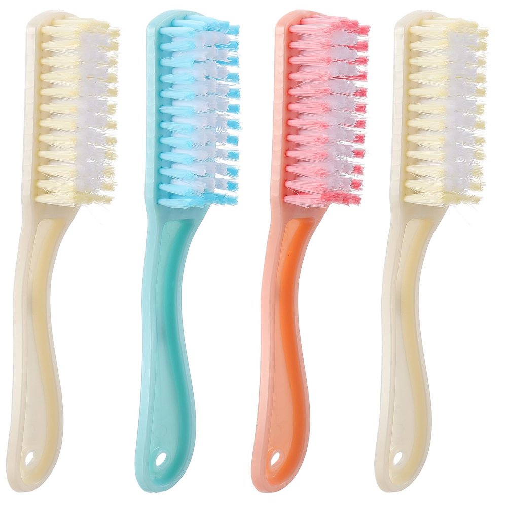 JOINPAYA 4-Pack Laundry Brushes with Long Handles, Shoe Brushes Made of Durable Material, Universal Cleaning Brushes for Clothes, Shoes, and Bags, Random Color