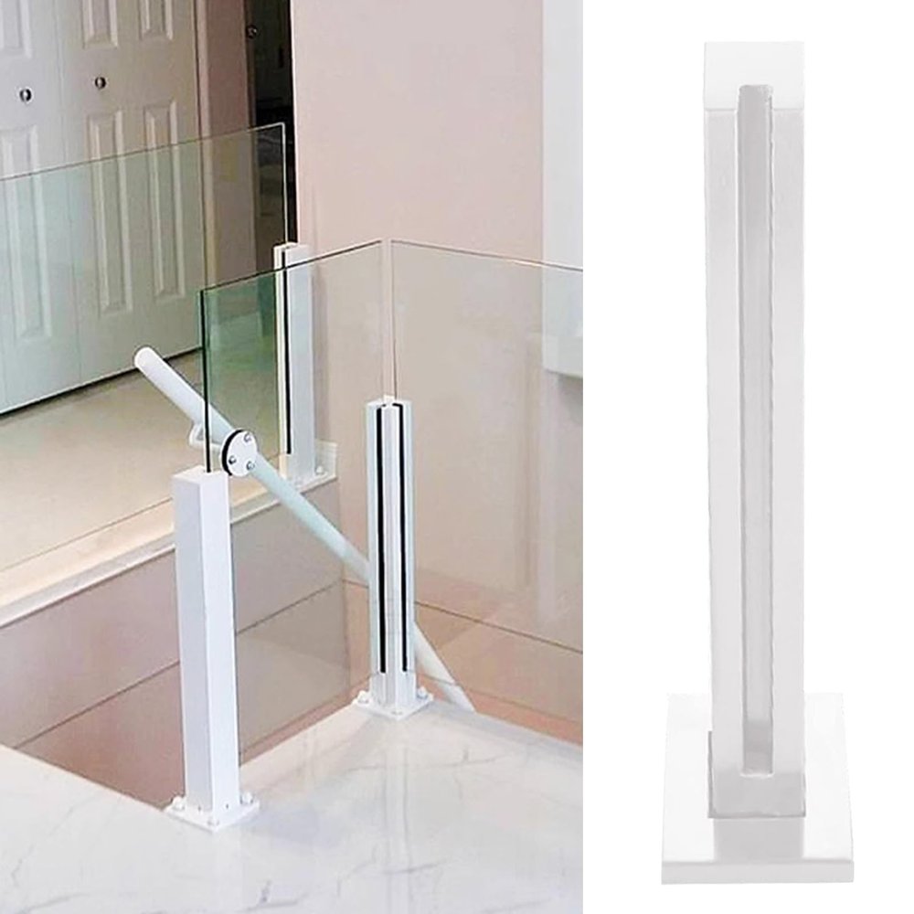 Modern Metal and Glass Railing Posts for Stairs, Balconies, and Patios
