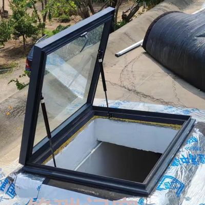 Industrial Horizontal Roof Window Access Hatch with Gas Spring, Theft-Resistant Securi-Tr, for Commercial Use, Fac Warehouse (71 x 56 cm)