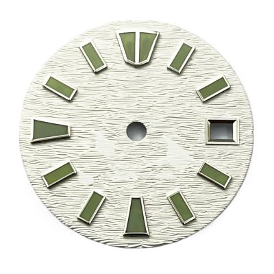 Saharuse 29mm Sterile Watch Dial, Green Luminous, for NH35 3/3.8 Crown Automatic Movement (White 2)