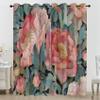 Pink Blue Flower Blackout Curtains, Vintage Botanical Design, 2-Piece Grommet Set, Thermal Curtains for Living Room or Bedroom, 245 x 140 cm view 1