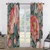 Pink Blue Flower Blackout Curtains, Vintage Botanical Design, 2-Piece Grommet Set, Thermal Curtains for Living Room or Bedroom, 245 x 140 cm view 2