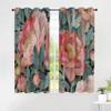 Pink Blue Flower Blackout Curtains, Vintage Botanical Design, 2-Piece Grommet Set, Thermal Curtains for Living Room or Bedroom, 245 x 140 cm view 3