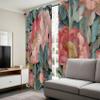 Pink Blue Flower Blackout Curtains, Vintage Botanical Design, 2-Piece Grommet Set, Thermal Curtains for Living Room or Bedroom, 245 x 140 cm view 4