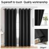 LONGCAO Blackout Thermal Curtain with Grommets, 180 x 80 cm, Black view 4
