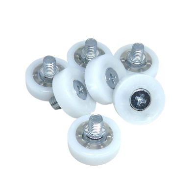 10 POM Drawer Rollers, 19 mm OD, M6 Screw, ATM/Cabinet Drawer Roller