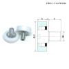 10 POM Drawer Rollers, 19 mm OD, M6 Screw, ATM/Cabinet Drawer Roller view 2