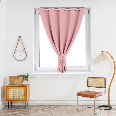 LONGCAO Blackout Curtain with Grommets, 120 x 200 cm, Thermal Curtain, Pink