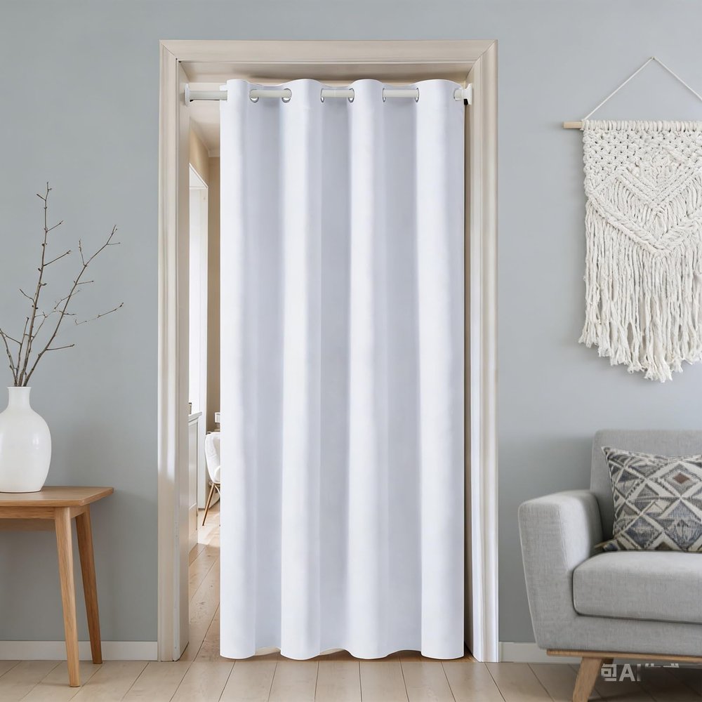 LONGCAO Blackout Curtain with Grommets, 70 x 230 cm, White