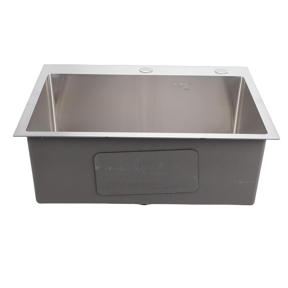 Yctze 24-Inch 304 Stainless Steel Single-Bowl Kitchen Sink, 3 mm Thick, Brushed Finish