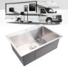 Yctze 24-Inch 304 Stainless Steel Single-Bowl Kitchen Sink, 3 mm Thick, Brushed Finish view 2