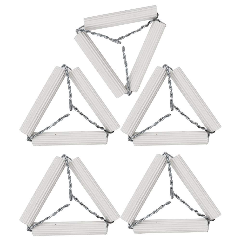 RASTKY Heat-Resistant 65 mm Clay Triangle Crucible Holder Set, 5-Pack