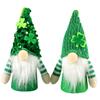 GRIRIW 2-Piece St. Patrick's Day Gnome Hanging Ornaments, Handmade Illuminated Green Glitter Gnomes with Shamrock Hanging Rope view 1