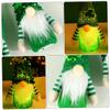 GRIRIW 2-Piece St. Patrick's Day Gnome Hanging Ornaments, Handmade Illuminated Green Glitter Gnomes with Shamrock Hanging Rope view 3