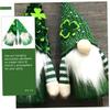 GRIRIW 2-Piece St. Patrick's Day Gnome Hanging Ornaments, Handmade Illuminated Green Glitter Gnomes with Shamrock Hanging Rope view 4
