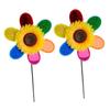 FUNOMOCYA 2-Pack Colorful Plastic Sunflower Windmill Ornaments view 1